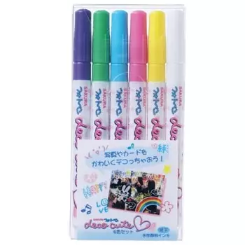 Sakura Crepas Water Based Pen Photo Pen Deco Cute 6 Color Set ZHK-S6
