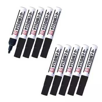 Sakura Crepas Whiteboard Marker Medium Point Black 10 Pieces WBK#49-10