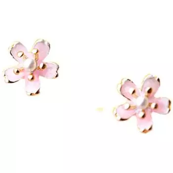 Сакура цветет летом Новые розовые серьги Супер Фея Маленькие свежие мини-цветочные серьги Vitality