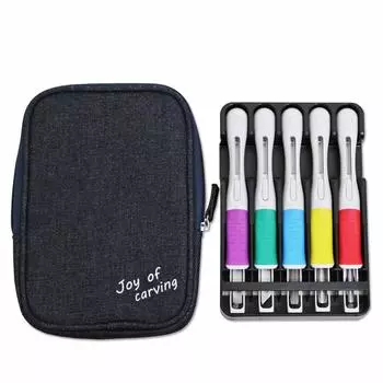 Sakura Grip S стамеска темно-синяя для начальной школы с набором безопасности в наборе Sakura Grip, джинсовая ткань, для студентов, защита, 5, для мальчиков, чехол, стамеска, для правой руки,