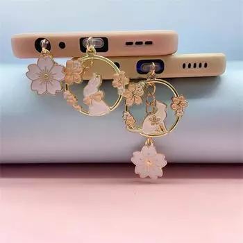 Сакура Кролик Пылезащитная Заглушка Милый Телефон Противопылевой Колпачок Милый Заглушка Для Зарядного Порта Для iPhone Тип C Пылезащитная Заглушка E-For iphone