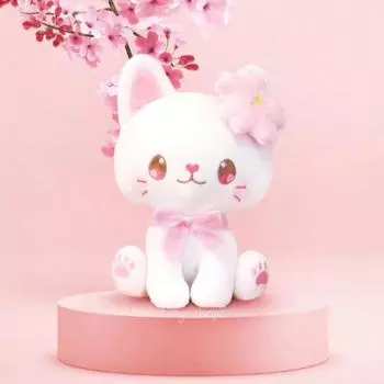 Сакура Милая Маленькая Белая Кошка Мягкая Игрушка Кукла 20cm