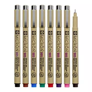 SAKURA Pigma Micron 005 8 цветов Набор пигментов для иллюстрации праздничный подарок для поделок и подарочных проектов своими руками на водной основе - художники,
