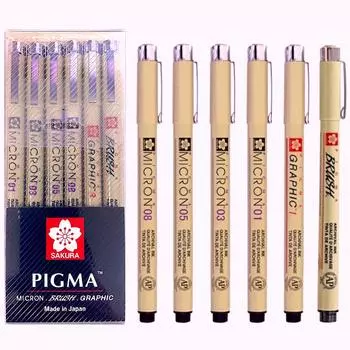 SAKURA PIGMA MICRON Sakura Pigma Micron Черный набор из 6 [предмет]