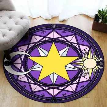 Сакура Розовый Волшебный массив детский круглый ковер мультфильм круглый коврик спальня компьютерный стул вращающийся стул подвесная корзина напольный коврик Diameter 60cm