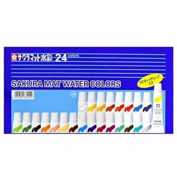 SAKURA Sakura Crepas Paint матовая акварельная ламинированная туба 24 цвета набор EMW24