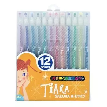 SAKURA Sakura Crepas шариковая ручка на водной основе шариковая табличка тиара 12 цветов PGB12TN