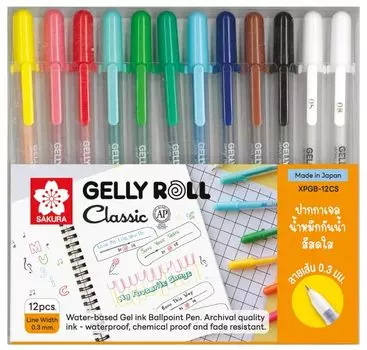 Sakura SAKURA Gelly Roll Classic Gel Ink Cray-Pas Pens, 12-Piece Set, XPGB-12ML