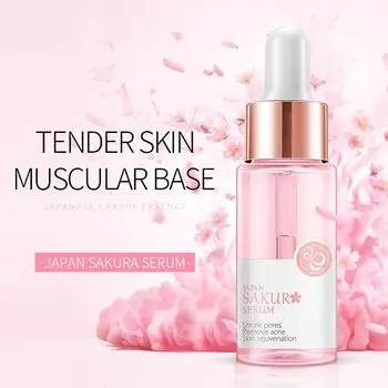 Сакура, сужающая поры, против прыщей, эссенция для лица с вишневым цветом, 17 мл