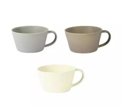 SAKUZAN Суповая чашка Sara Soup Mino Сделано в Японии Набор из 3 предметов, чашка, прибл.. 380cc, Кружка, Стильная, Милая, Посуда,