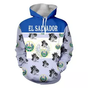 Сальвадорский национальный флаг, эмблема, напечатанная на 3D-принтере, мужская и женская, повседневная мода, спортивная, авангардная, трендовая толстовка с капюшоном, крутая, уличная, хип-хоп S