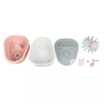 Salad Spinner Manual Operation Effective Cleaning Drying Vegetable Drainer for Home Kitchen Pink розовый