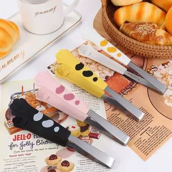 Салат из нержавеющей стали зажим для закусок барбекю кухонный инструмент кухонная утварь зажим для еды щипцы для барбекю S розовый