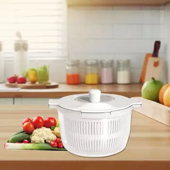 Салатная машина для мытья и сушки Ручная сушилка для салата, Кухонный аксессуар Сушилка для овощей Фильтр для фруктов и овощей