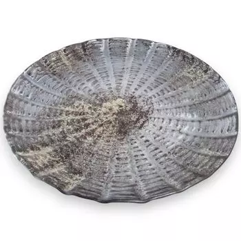 Салатная тарелка Блюдо Стеклянная тарелка Круглая тарелка Большая Черное золото 25см Sairan J-kitchens чёрный