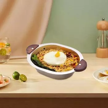 Салатница бинауральная из нержавеющей стали 304 с деревянной ручкой, корейская миска для закусок, хлопьев Bowl