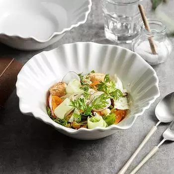 салатница, большая керамическая фруктовница в скандинавском стиле, белая миска для супа с лапшой, большая миска для дома, ощущение высокого класса