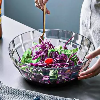 Салатница Экологически чистая пластиковая салатница для закусок большой емкости для дома S красный