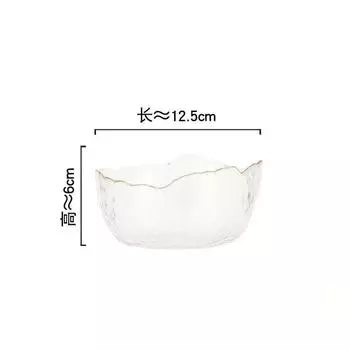 Салатница в скандинавском стиле, прозрачная посуда, раскрашенное золотом стекло, салатница, миска для фруктов, практичная кухонная утварь