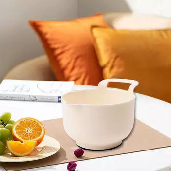 Салатник для смешивания Легко моющийся Пищевой класс Нескользящее дно Долговечность, Практичный, Посуда 1L бежевый