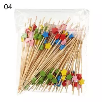 Салатные овощные палочки Зубочистки ручной работы Еда Фрукты Коктейль Декор Фруктовые палочки Бамбуковые шпажки 4