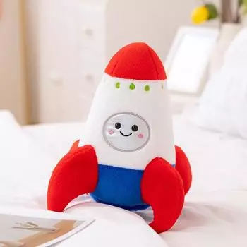Sale 18/27cm Plush Rocket Toy Stuffed Spaceship Throw Pillow Soft Decor Birthday Gift Space Discovery Educational For Kids see choice option