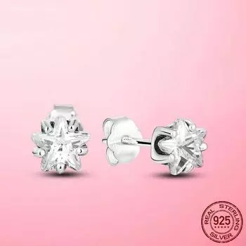 Sale 925 Sterling Silver Earrings Celestial Sparkling Star Stud Earrings Pendientes for Women Fine Jewelry Joyas Brincos