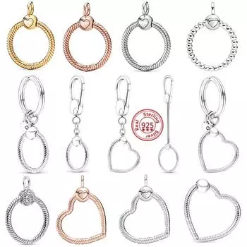 Распродажа Подвеска Сердце 925 Стерлинговое Серебро Брелок Подходит для Оригинальных Шармов Бусин Браслет Ожерелье DIY Женские Украшения Подарок