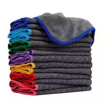 Салфетка большого размера из микрофибры, многофункциональная мягкая впитывающая салфетка для мытья посуды, полотенца для полировки автомобиля 2PCS