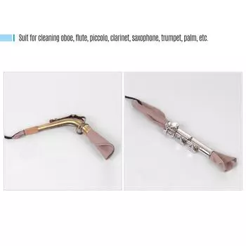 Салфетка для чистки духовых инструментов с ремешком, мягкий искусственный замшевый очиститель для гобоя, флейты, кларнета, саксофона, трубы, набор для чистки