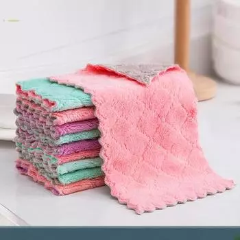 Салфетка для чистки из микрофибры - Кухонные полотенца - Двустороннее полотенце из микрофибры 5pc разноцветный