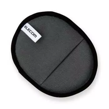 Салфетка для чистки ЖК-дисплеев ELECOM из микрофибры, перчаточного типа, компактная, многоразовая, моющаяся, с крючком для подвешивания, в комплекте с биркой, черная, KCT-SC001BK 85 x 110 мм