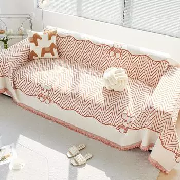 Салфетка для дивана из синели, универсальная универсальная простая мультяшная модная салфетка против царапин, цельный кожаный чехол для дивана, универсальная салфетка 180*130CM