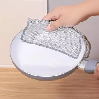 Салфетка для мытья посуды из стальной проволоки с антипригарным покрытием и маслом заменяет чистящую салфетку из стальной ваты as the picture