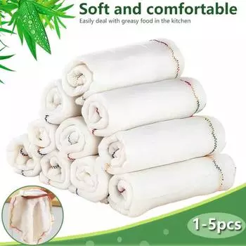 Салфетка для мытья посуды с маслянистым эффектом, 5 слоев, утолщенное хлопковое полотенце, тряпки для протирания против жира, полотенца для уборки дома, антипригарная салфетка 1pcs