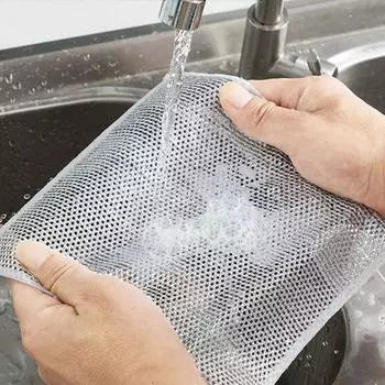 Салфетка для мытья посуды с серебряной проволокой, антижировые тряпки для протирки, бытовые чистящие полотенца, антипригарная тряпка, губка для чистки single layer