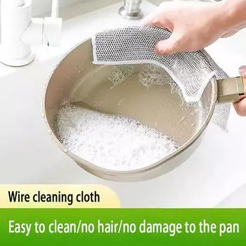 Салфетка для очистки от ржавчины, кухонное волшебное полотенце для мытья посуды, металлическая стальная проволока, тряпка для чистки, микроволновая печь, чистящие средства, тряпка для мытья посуды 3pcs