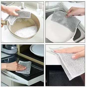 Салфетка для очистки от ржавчины, кухонное волшебное полотенце для мытья посуды, металлическая стальная проволока, тряпка для чистки, микроволновая печь, чистящие средства, тряпка для мытья посуды