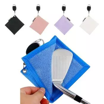 Салфетка для протирки головки клюшки для гольфа, полотенце из искусственной кожи с переносной пряжкой, крючок для сумки, впитывающая воду, инвентарь для гольфа для любителей спорта чёрный