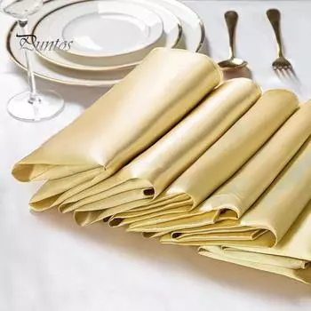 Салфетка для ужина атласная, не мнется, поверхность однотонная, моющаяся, бесшовная, королевский блеск, гламурный стол, декор для отеля, ресторана, обеда, банкета, свадьбы 43 шампанского