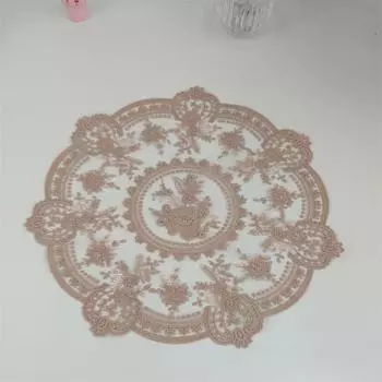 Салфетка кружевная вышитая подставка кухонные принадлежности фото реквизит изоляционный обеденный коврик французский стиль ретро винтажный подставка для кофе напиток