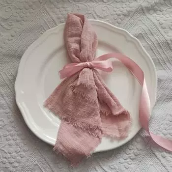 Салфетка ретро 42x42 см, 10 шт., индивидуальный декор для обеденного стола в деревенском стиле, кухонное полотенце из хлопковой марли для свадьбы, салфетки под столовые приборы