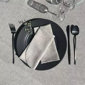 Салфетка Sertex Home серого цвета с льняной текстурой, 2 предмета