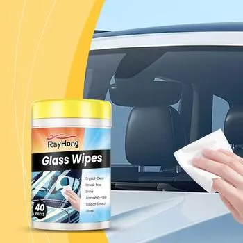 Салфетки для чистки автомобильных стекол RAYHONG, универсальные очищающие салфетки для удаления жира и противотуманных стекол и зеркал 40pcs