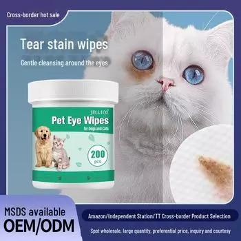 Салфетки для чистки глаз для собак и кошек: Удаление пятен от слез и слизи у бишонов и померанских шпицев 200 pieces