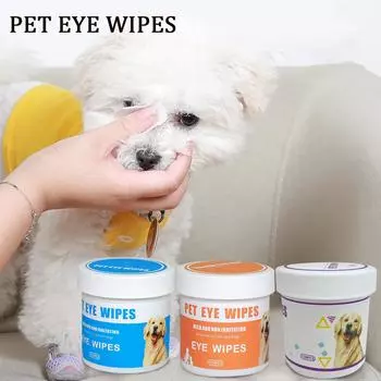 Салфетки для чистки глаз у собак, упаковка из 130 таблеток, средство для чистки глаз у собак и кошек, салфетки для удаления пятен от слез у домашних животных, салфетки для чистки глаз у собак, подушечки для чистки глаз, без запаха, 165 мл One Size синий