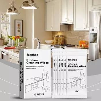 Салфетки для чистки кухни Jakehoe Чистящие салфетки для кухонных столешниц Пятна от жира Пятна от жира в духовке Салфетки для чистки духовки 12pcs