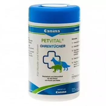 Салфетки для чистки ушей собак Canina 120 листов