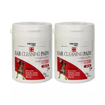 Салфетки для чистки ушей The Dog 40р, 175г, 2 упаковки, Корейский шампунь для домашних животных