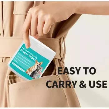 Салфетки для чистки зубов у собак Одноразовая зубная щетка для домашних животных Чистка щеткой для собак Неприятный запах изо рта у собак и кошек Средства для чистки полости рта Уход за зубами белый